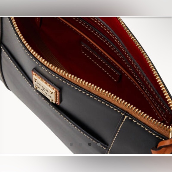 Dooney & Bourke EUC  Black/brownWexford Leather Lexington Crossbody Bag - Picture 4 of 16